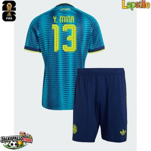 Kolumbia Yerry Mina #13 Vieraspaita Lapsille MM-kisat 2026 Lyhythihainen (+ shortsit)